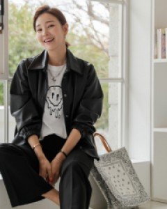 Rubel Leather Collar Jacket