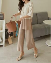 Bddies color matching pants set JE04912