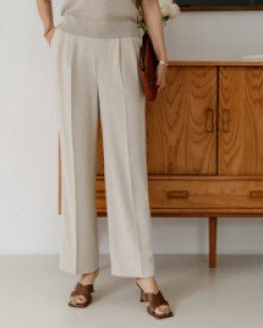 linen pintuck half-bending slacks