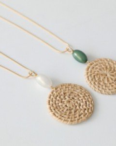 dongle rattan long necklace