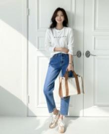 Cropped Baggy Denim Pants