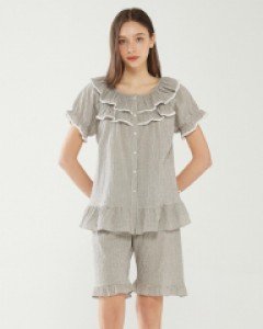 seersucker ruffle pajama set