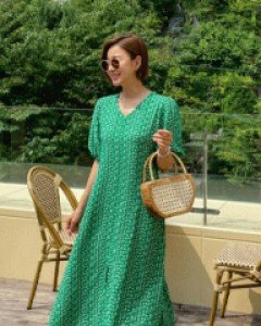 EVNI V-neck A-line dress