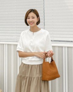 Button Short Sleeve Sweatshirt