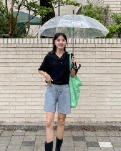 Plank denim quarter pants