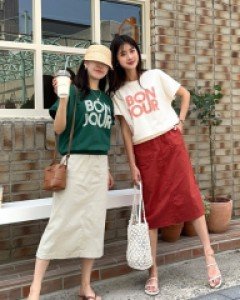 Momo H-line banding skirt