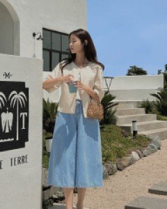 Meter no-collar linen jacket