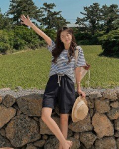 Marine Stripe Round Tee