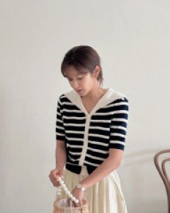 Sailor Stripe Short Sleeve Cardigan