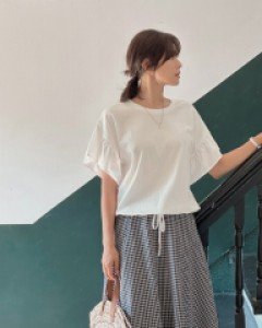 Charles shirring tee blouse