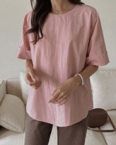 Listel turn-up blouse