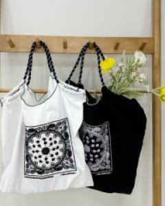 Paisley rope strap eco bag