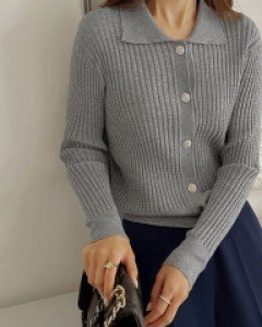 cable button knit cardigan