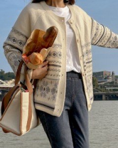 Provence pattern cardigan