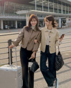 [MADE] Pico semi-crop leather jacket