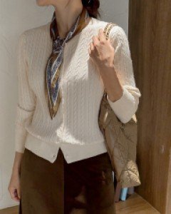 Twisted round cardigan