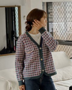 Mix-match knit cardigan