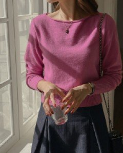 Cash wool boatneck knit