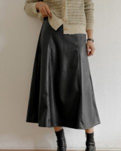 Stem Leather Skirt