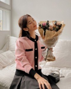Letica color scheme embroidery cardigan