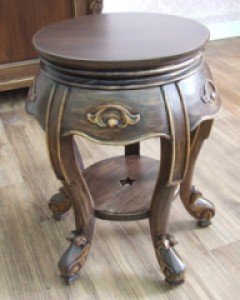 마호가니 조각 스툴