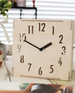 큐브 자작나무 삼면시계