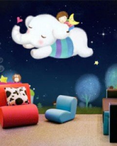 아트 벽지 (꿈속의 코끼리)