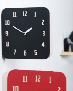블랙&레드 친환경 슬림 양면시계(무소음)