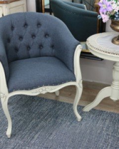 멀버리 그루미 클래식 하프체어  & 원테이블 (네이비그레이)