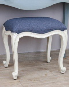 로뎀 티크 클래식 앤틱 스툴 (네이비그레이)