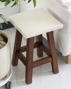 솔리드우드 파스텔 스퀘어 스툴