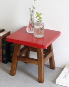 솔리드우드 컬러풀 작은의자 - 사각