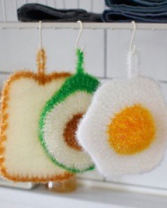 도톰한 뜨개 수세미