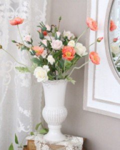 로즈 포피 화이트 화병 플라워세트