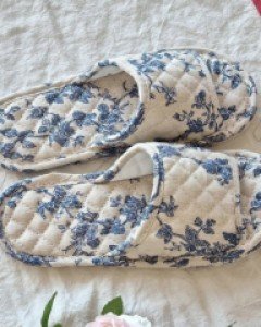 마그리트 린넨 로즈 실내화