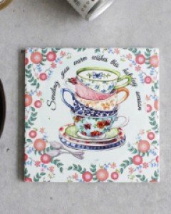 칼라 커피컵 세라믹 냄비받침 - 브라이트