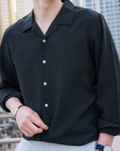 BASIC open collar shirt M~L(95-105)