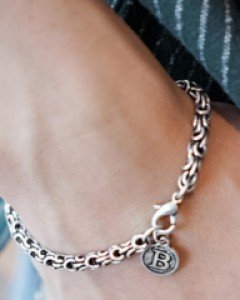 button medallion chain bracelet