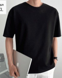 Lip neck Soft short sleeved T-shirt M~3XL(95 to 120) [SEMI-OVER FIT]