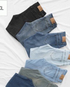 Elastic magic banding Color Denim pants S~4XL(28~40)