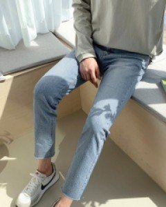 Forone Hidden Banding Cutting jeans S~XL(28~34)