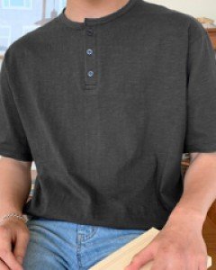 Titney button henley neck T-shirt F size(95 to 105)
