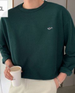 Whale Embroidery Over fit Long-sleeve T-shirt XL~3XL(100~120)