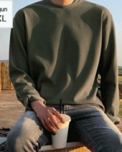 Strong Andy quality Round Long Sleeve M~4XL(95 to 120) [SEMI-OVER FIT] [BIG SIZE product]