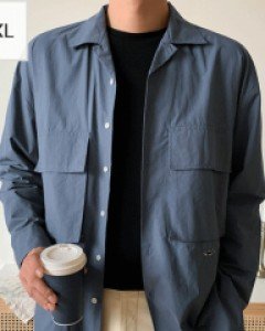 Traincon Whale Embroidery Shirt Jacket XL~3XL(100~120)