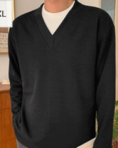 Synkerion loose fit V-neck Knit XL~3XL(100~120)