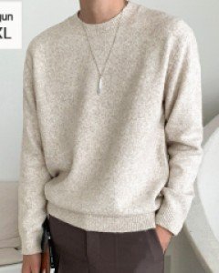 Air Wool Semi-Over Round Knit M~4XL(95~125)