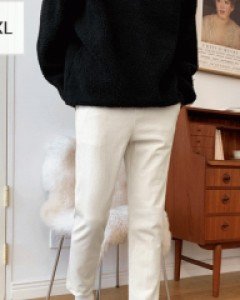 Double brushed slop cotton banding pants M~3XL(28~38)