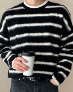 Denta Brush stripe Knit F size(95 to 105)