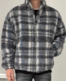 27053 - Check puffy fleece Jacket F size (95 to 105)